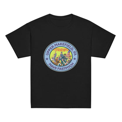 Classic | Youth T Shirt | Upper Makefield Mavs Fastpitch | Crossing Badge Logo