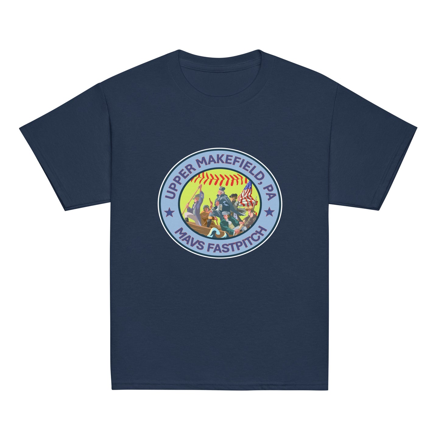 Classic | Youth T Shirt | Upper Makefield Mavs Fastpitch | Crossing Badge Logo