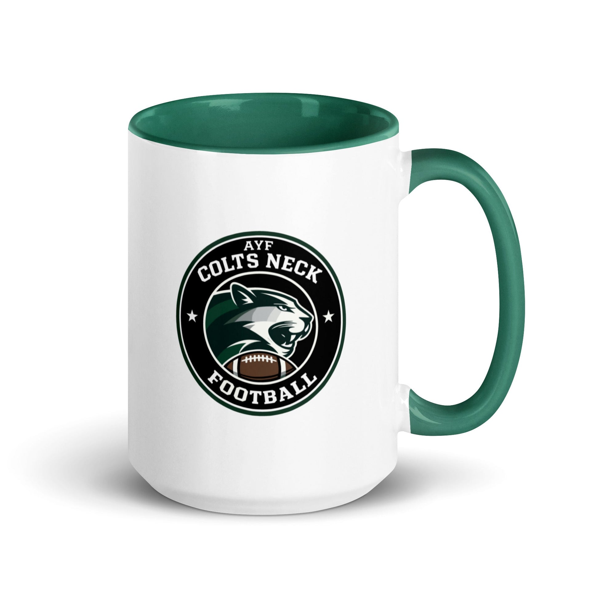 Coffee Mug | Colts Neck Cougars | Youth Tackle Football (AYF) | Varsity Badge Logo