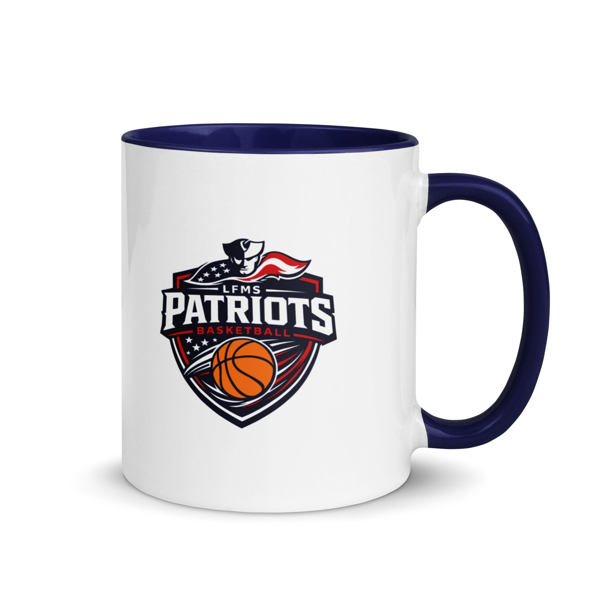 Coffee Mug | LFMS Athletics | Patriots Basketball Logo
