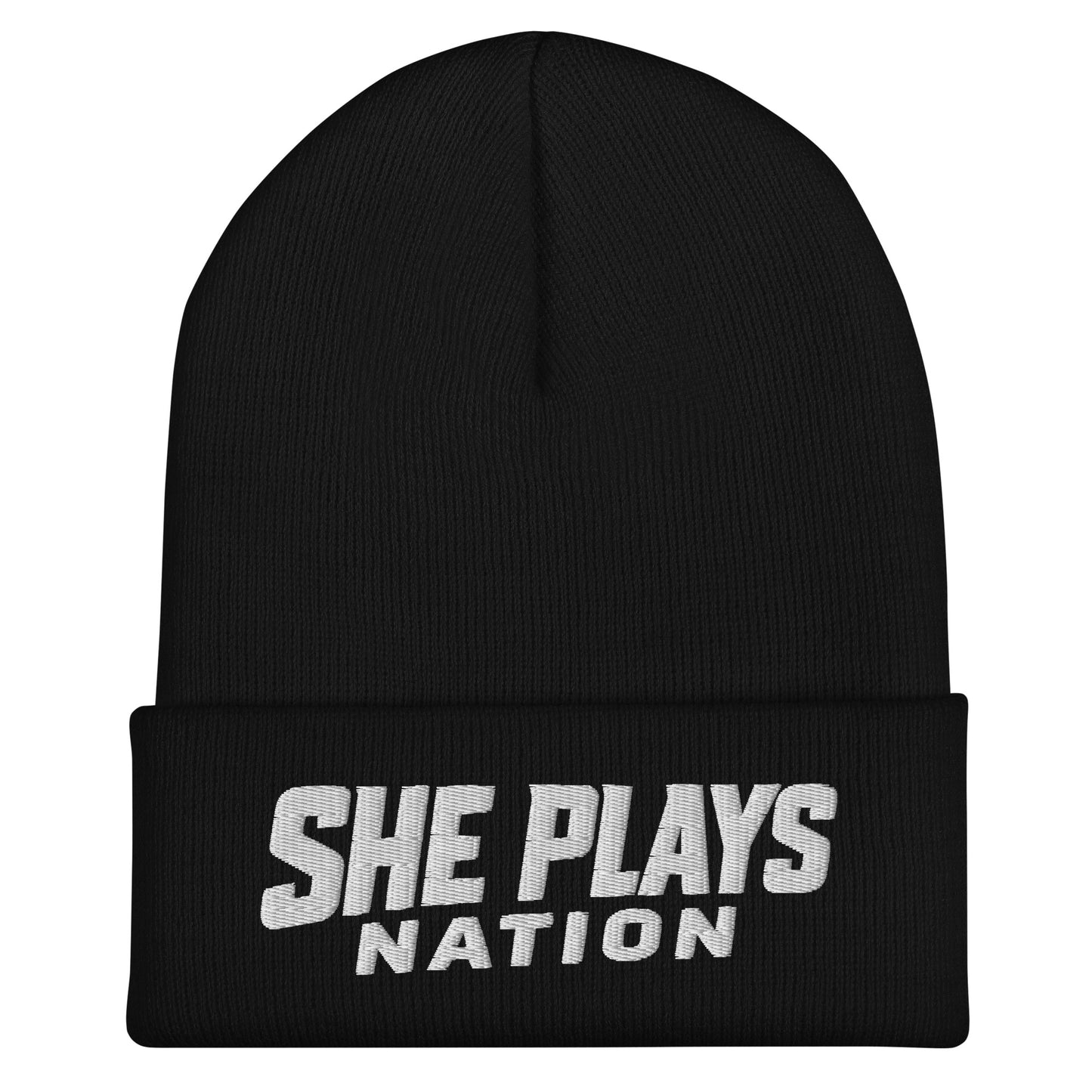 Cuffed Beanie | She Plays Nation | Script Logo
