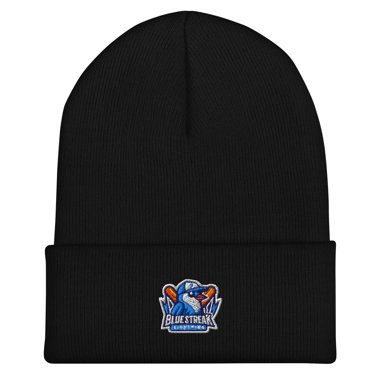 Cuffed Beanie | Blue Streak Lightning | Mascot Logo