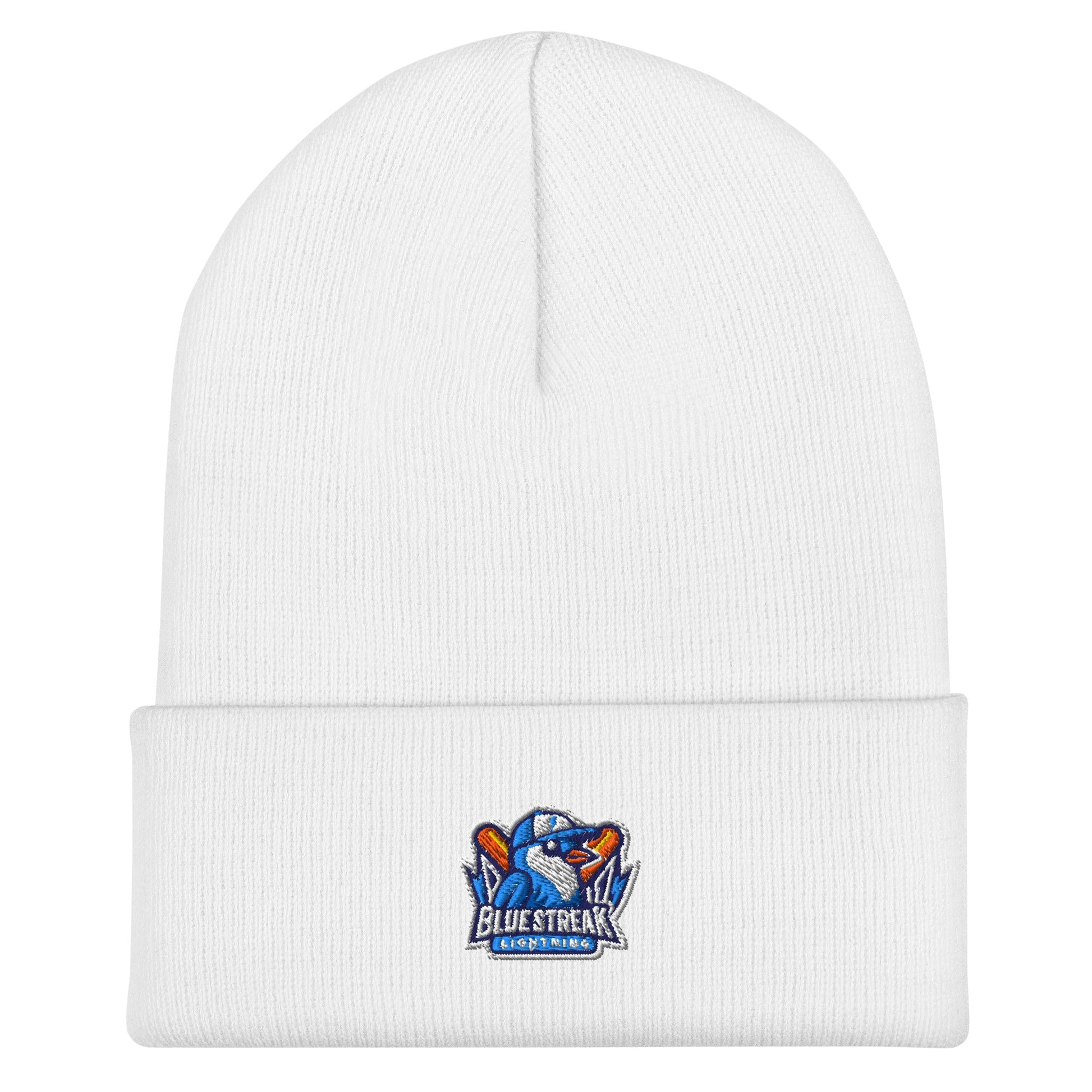 Cuffed Beanie | Blue Streak Lightning | Mascot Logo