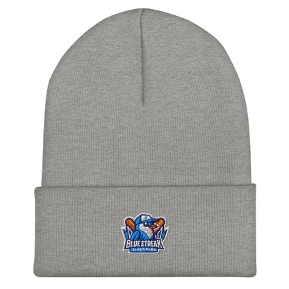 Cuffed Beanie | Blue Streak Lightning | Mascot Logo