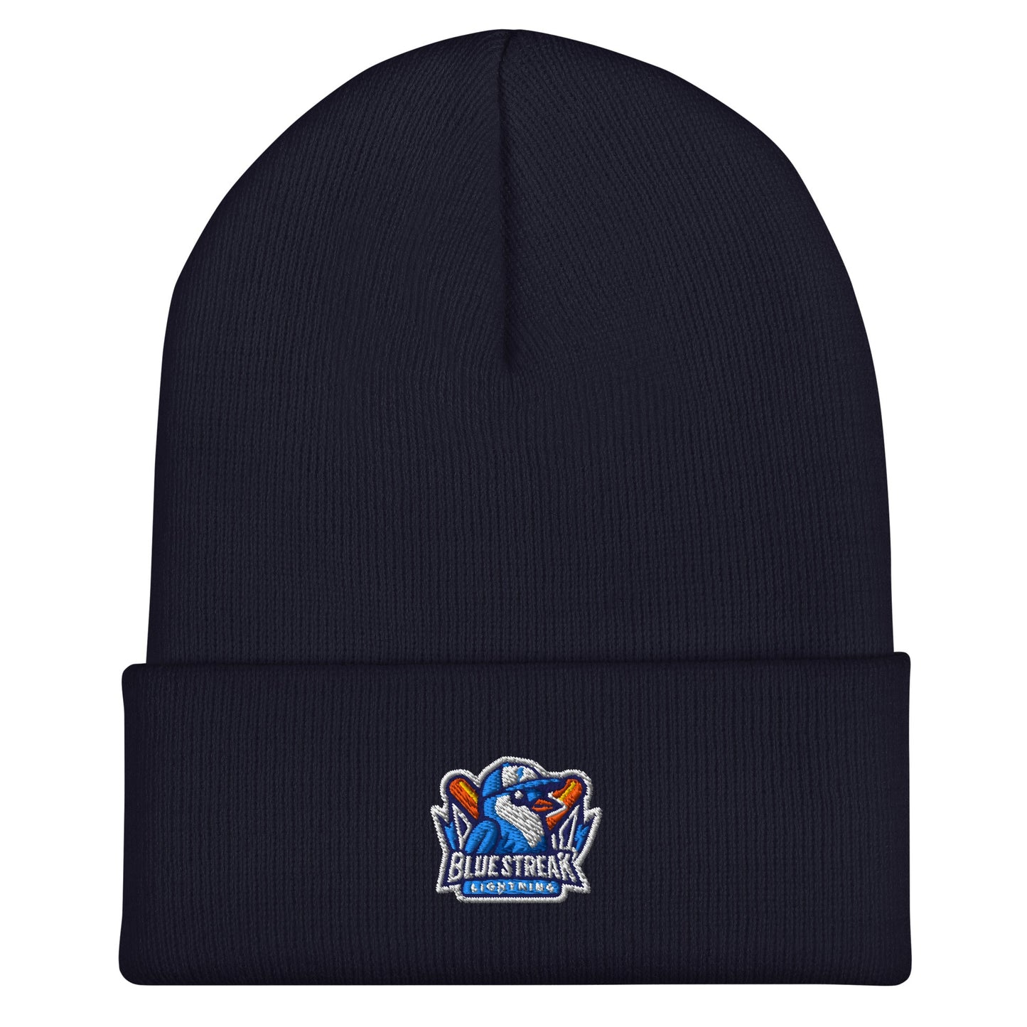 Cuffed Beanie | Blue Streak Lightning | Mascot Logo