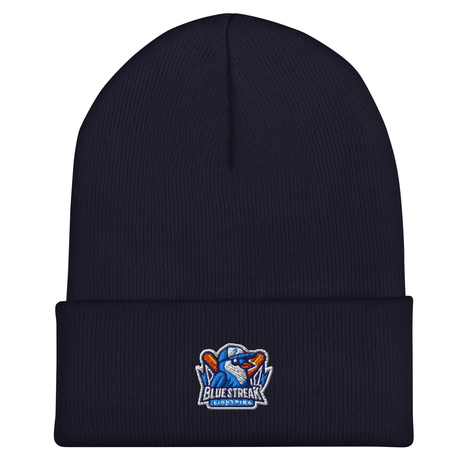 Cuffed Beanie | Blue Streak Lightning | Mascot Logo