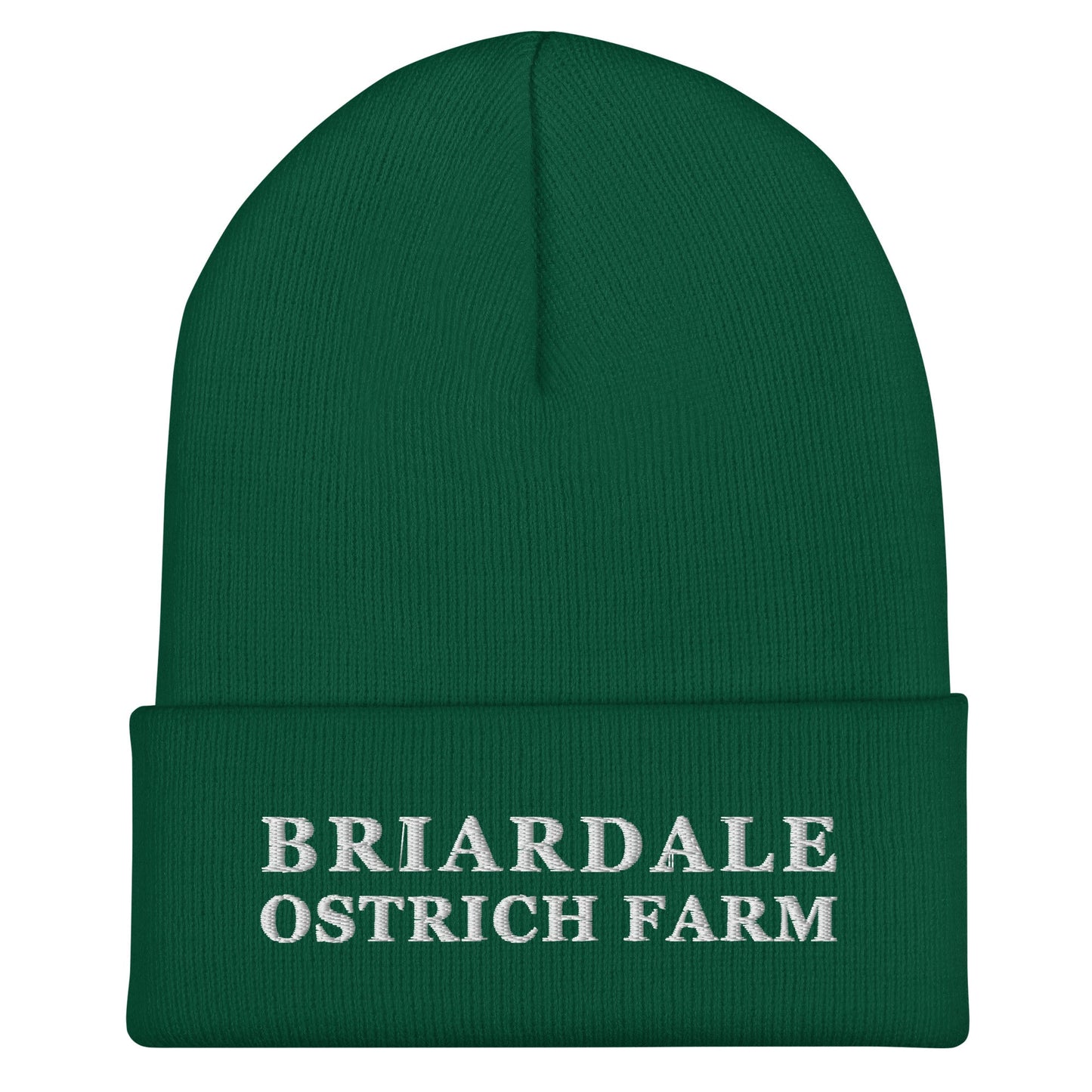 Cuffed Beanie | Briardale Ostrich Farm | Script Logo