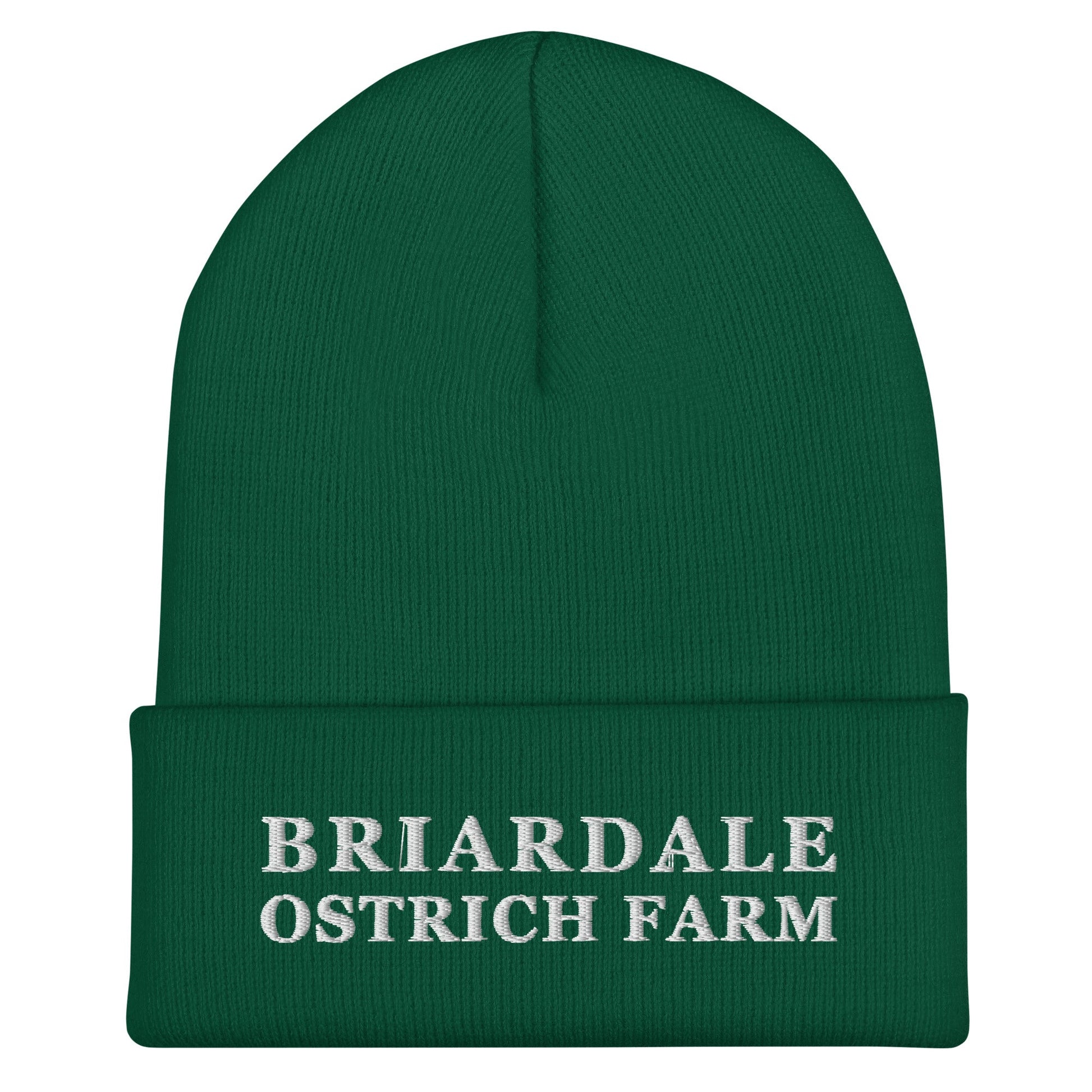 Cuffed Beanie | Briardale Ostrich Farm | Script Logo