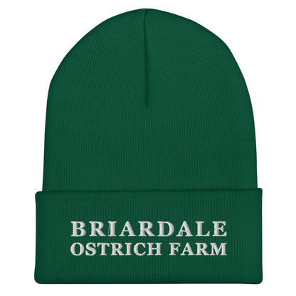 Cuffed Beanie | Briardale Ostrich Farm | Script Logo