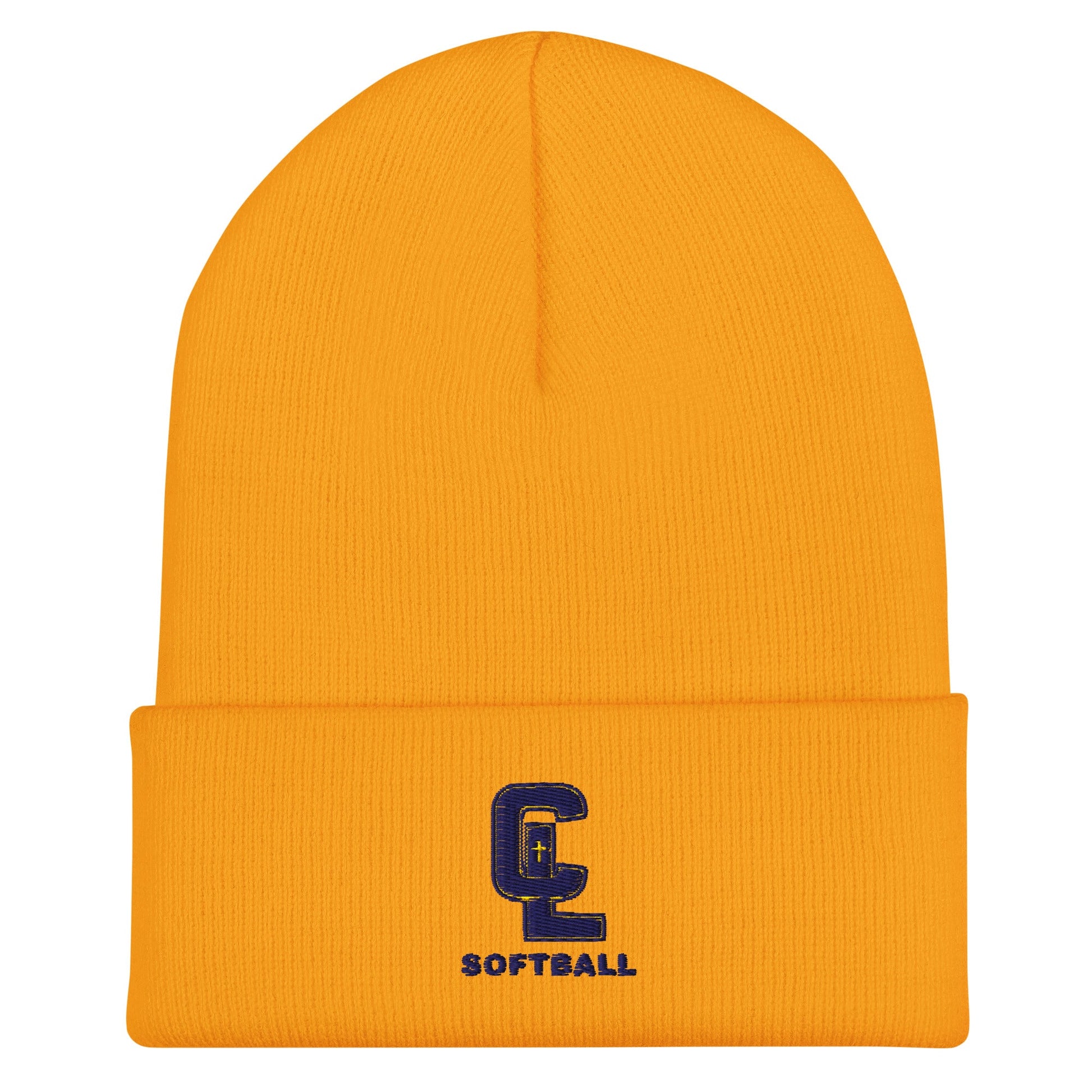 Cuffed Beanie | Crean Lutheran Softball | Navy CL Softball Logo