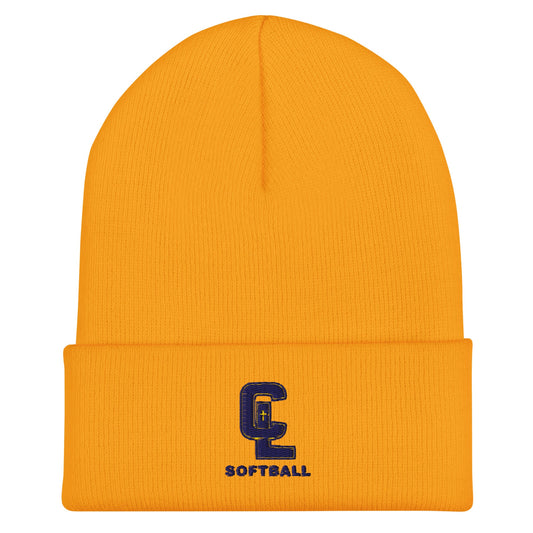 Cuffed Beanie | Crean Lutheran Softball | Navy CL Softball Logo