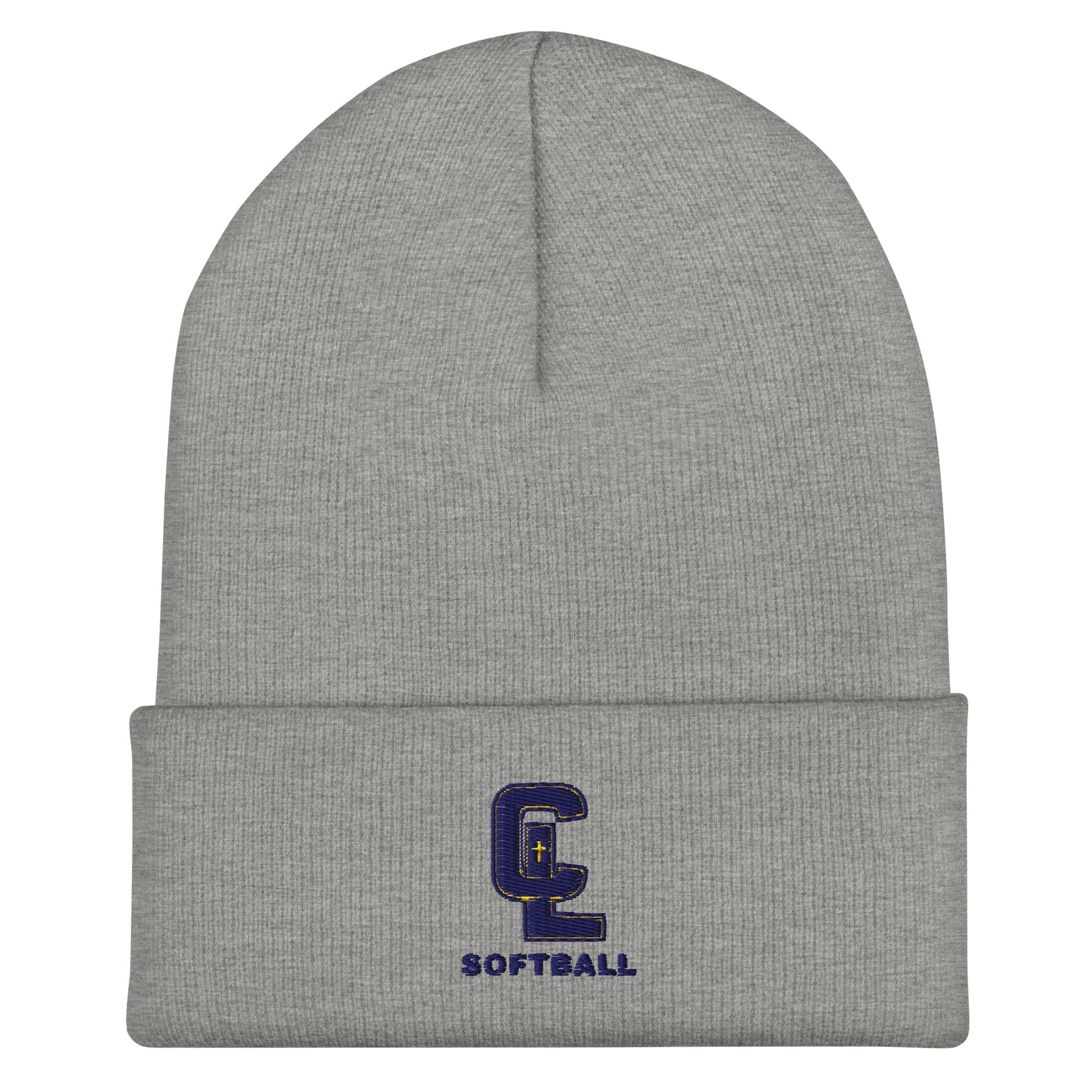 Cuffed Beanie | Crean Lutheran Softball | Navy CL Softball Logo