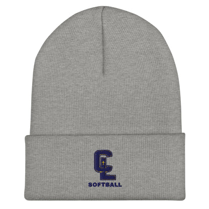 Cuffed Beanie | Crean Lutheran Softball | Navy CL Softball Logo