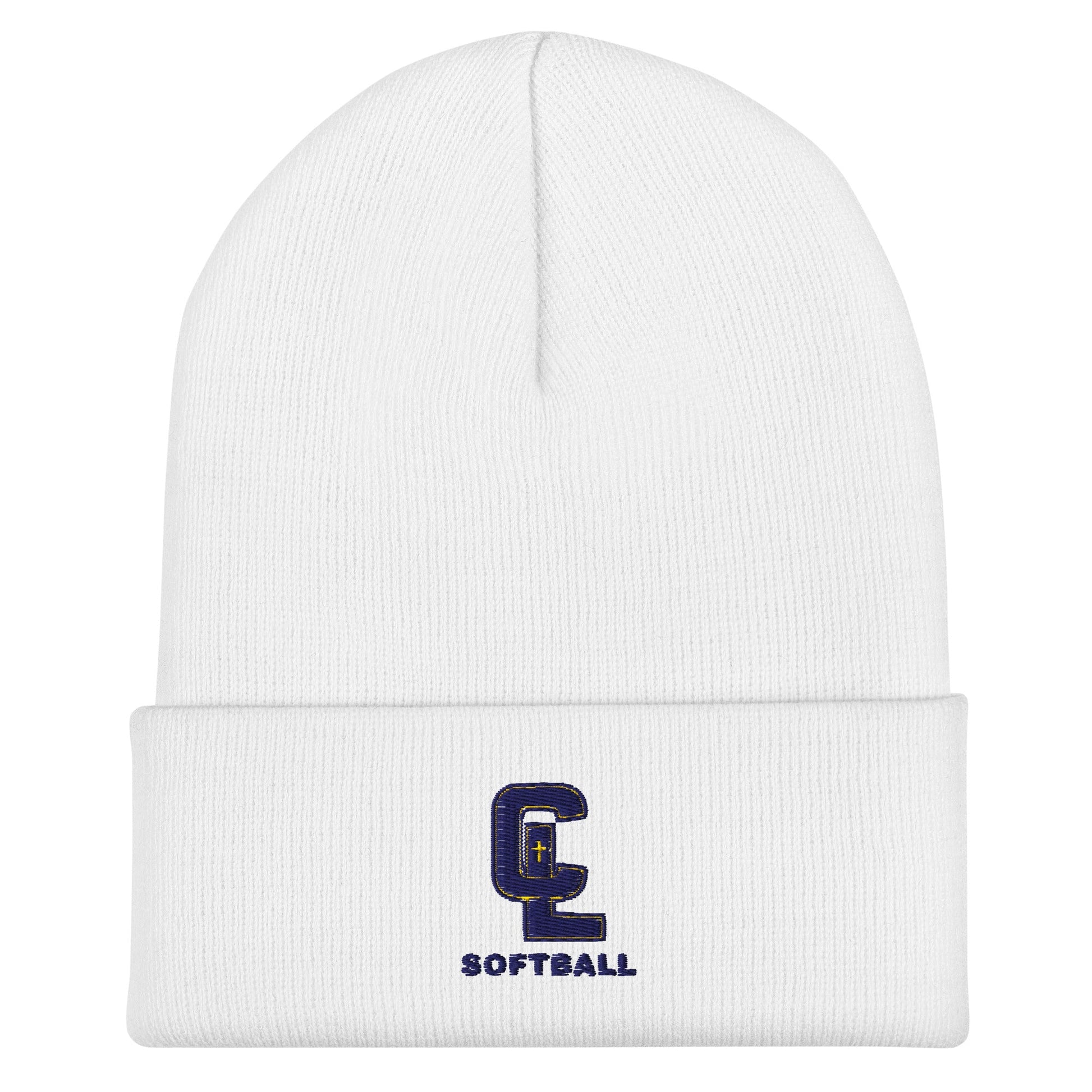 Cuffed Beanie | Crean Lutheran Softball | Navy CL Softball Logo