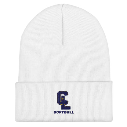 Cuffed Beanie | Crean Lutheran Softball | Navy CL Softball Logo