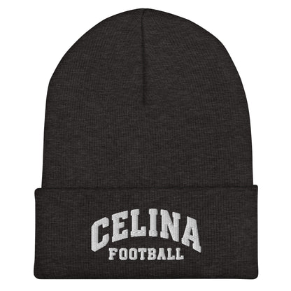 Cuffed Beanie | Celina Black Football | Emblem Logo