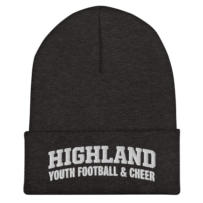 Cuffed Beanie | Highland youth football and cheer | Emblem Logo