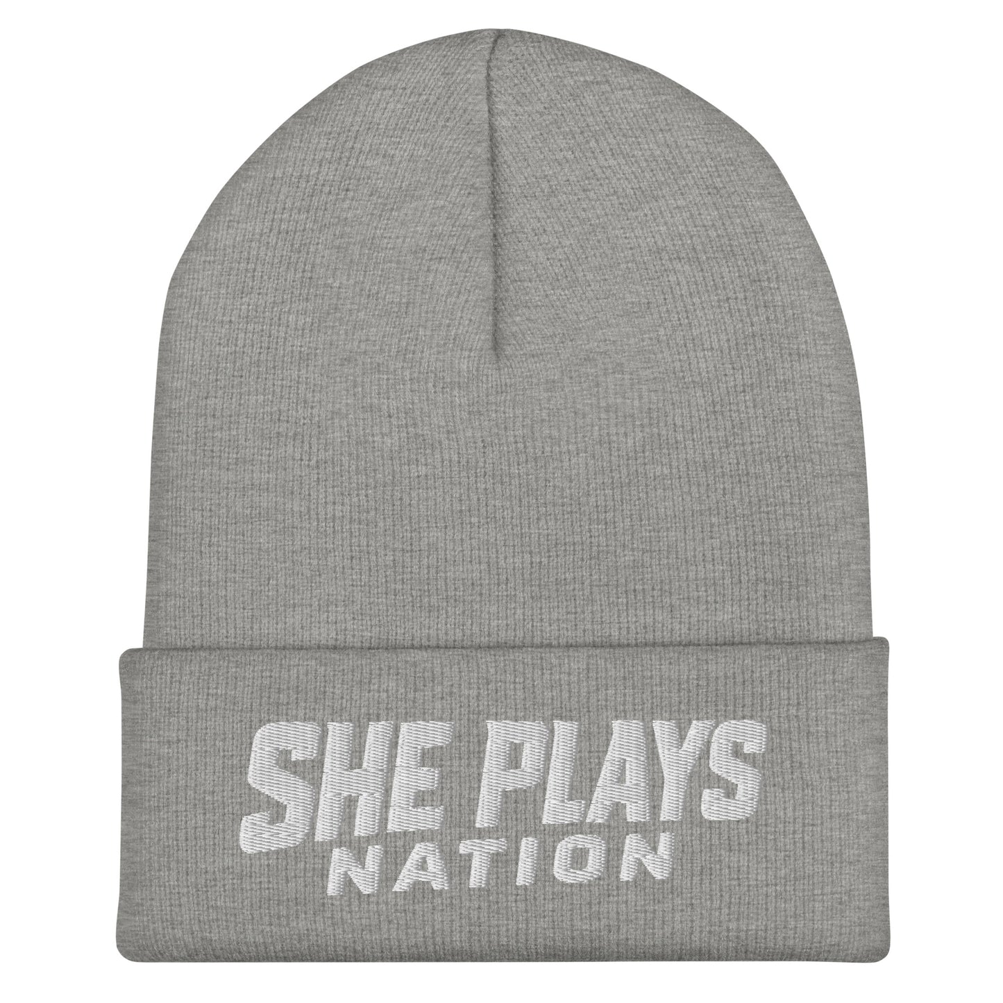 Cuffed Beanie | She Plays Nation | Script Logo