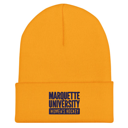 Cuffed Beanie | Marquette University Women's Hockey | Modern Script Logo