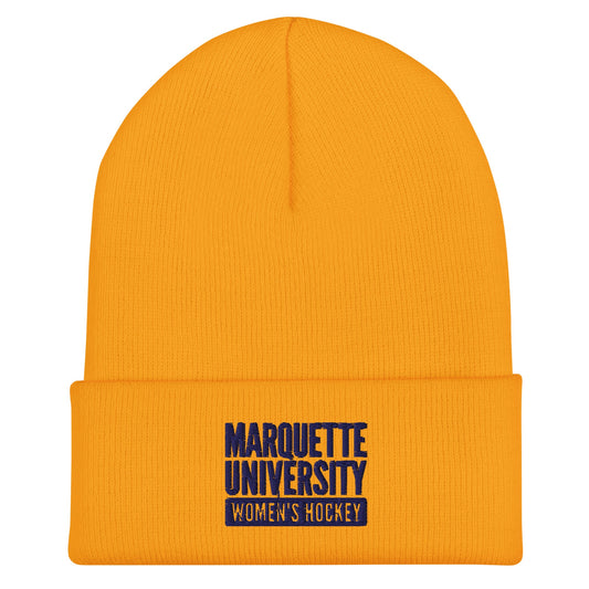 Cuffed Beanie | Marquette University Women's Hockey | Modern Script Logo