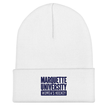 Cuffed Beanie | Marquette University Women's Hockey | Modern Script Logo