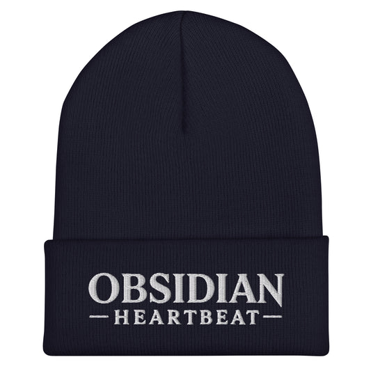 Cuffed Beanie | Obsidian Heartbeat | Pulse Athletics Logo