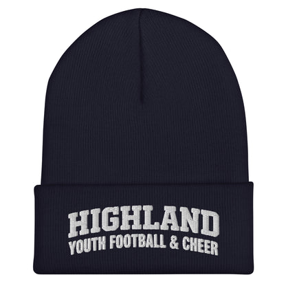 Cuffed Beanie | Highland youth football and cheer | Emblem Logo