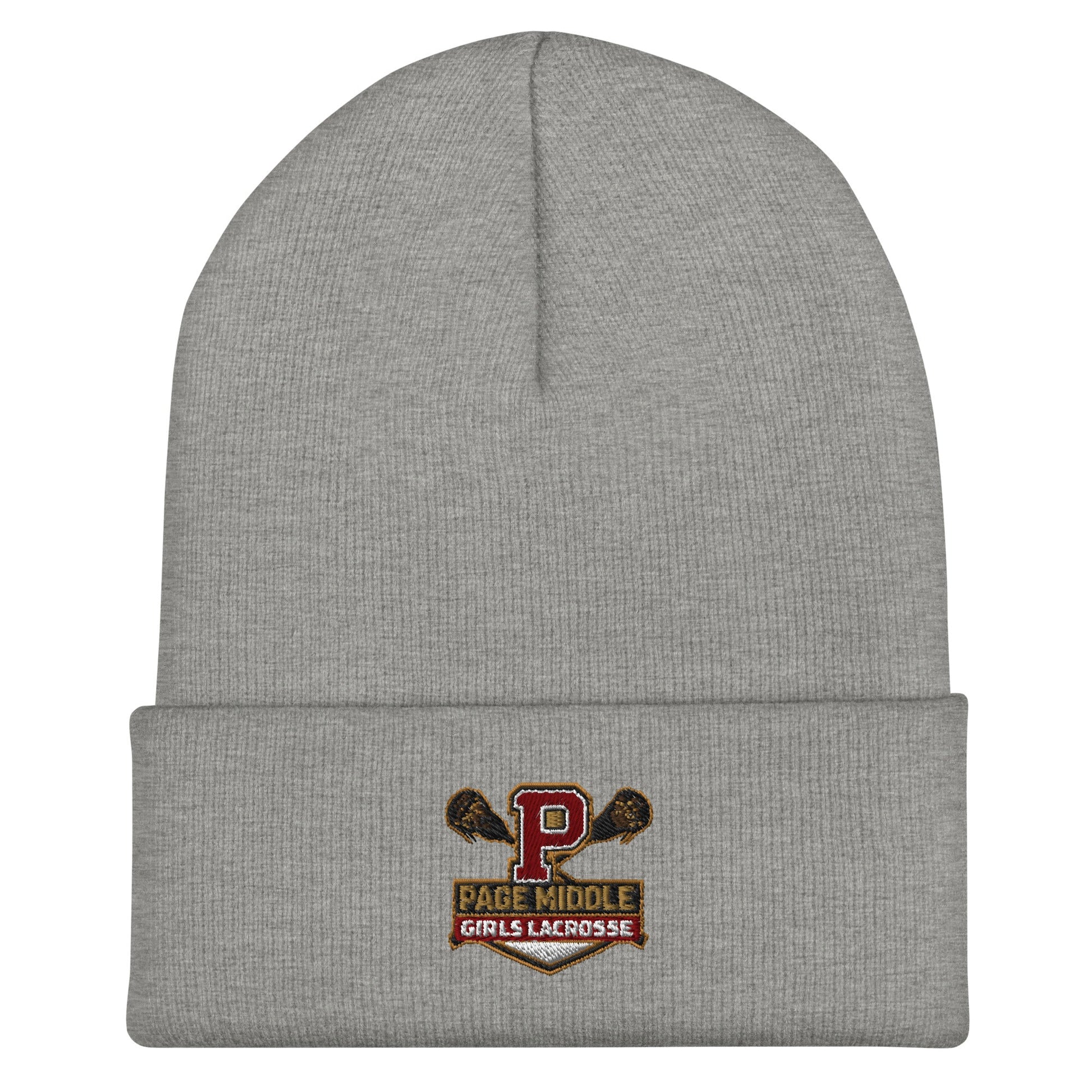 Cuffed Beanie | Page Middle Girls Lacrosse | Block P Logo