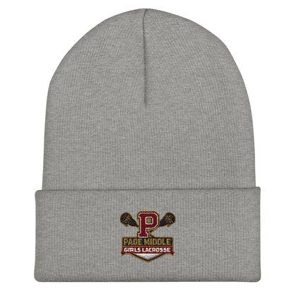 Cuffed Beanie | Page Middle Girls Lacrosse | Block P Logo