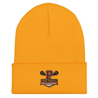 Cuffed Beanie | Page Middle Girls Lacrosse | Block P Logo