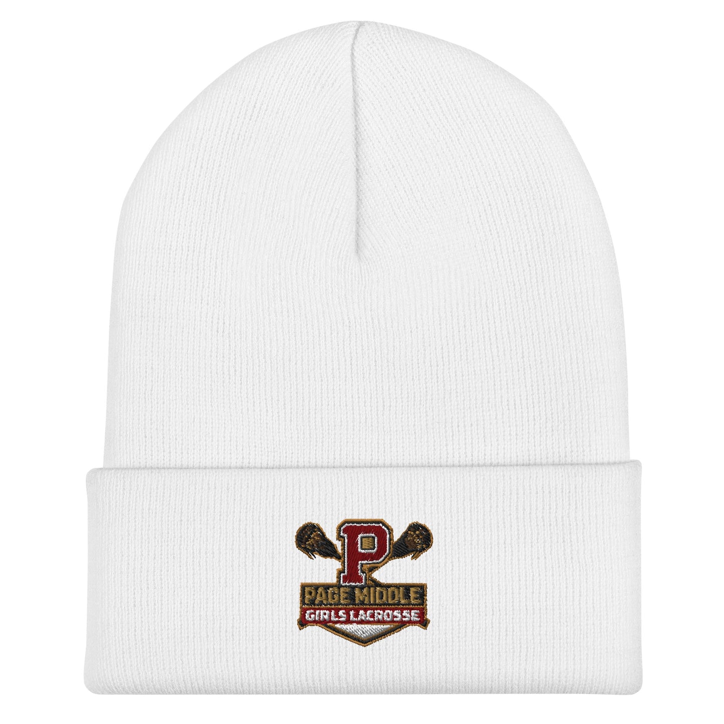 Cuffed Beanie | Page Middle Girls Lacrosse | Block P Logo