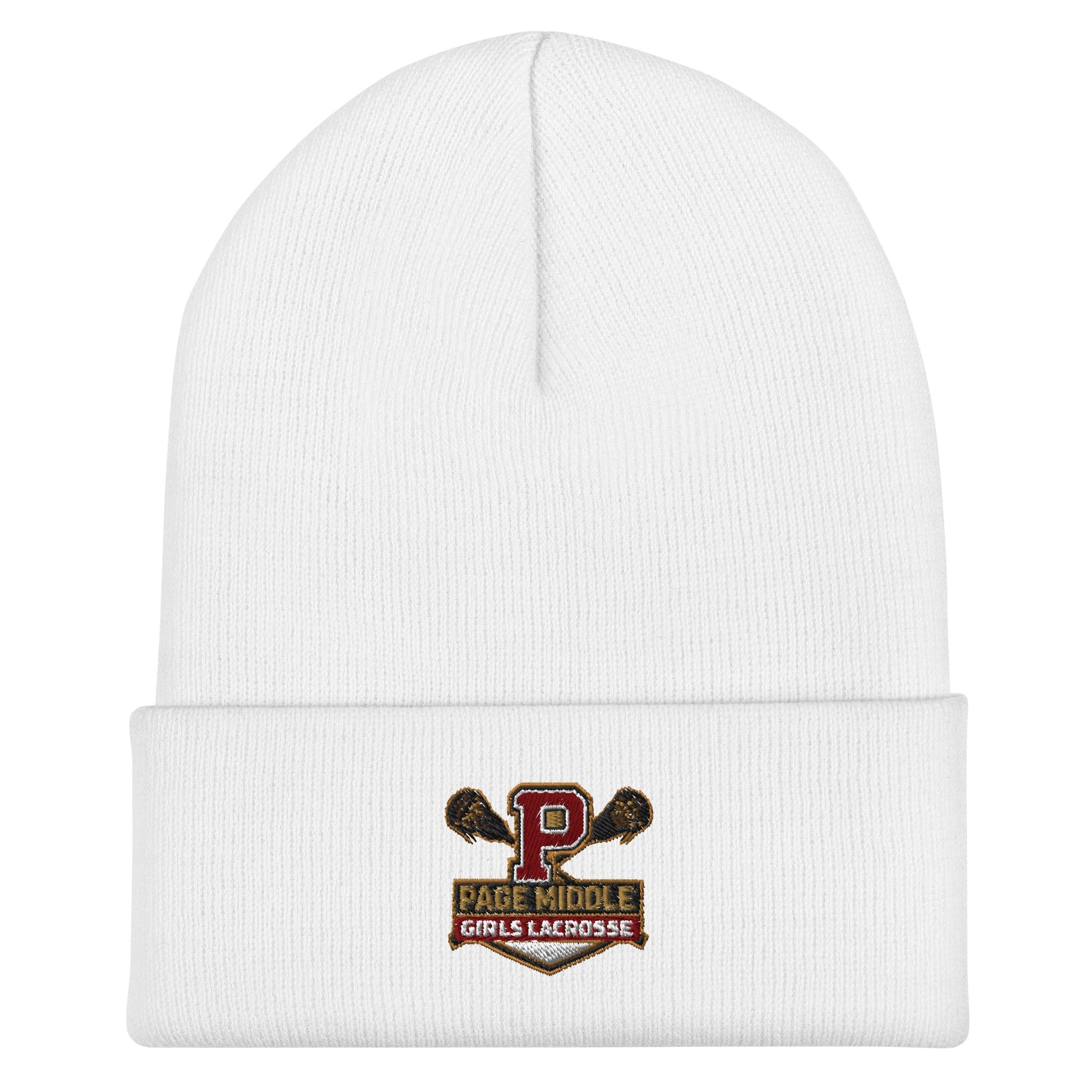 Cuffed Beanie | Page Middle Girls Lacrosse | Block P Logo