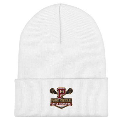 Cuffed Beanie | Page Middle Girls Lacrosse | Block P Logo