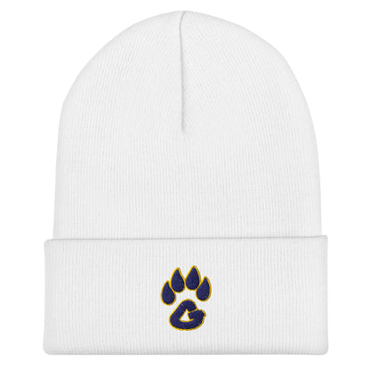 Cuffed Beanie | Rutherford County Grizzlies Football | Paw Print Logo
