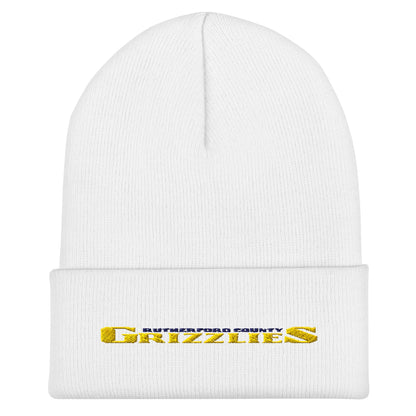 Cuffed Beanie | Rutherford County Grizzlies Football | Script Logo