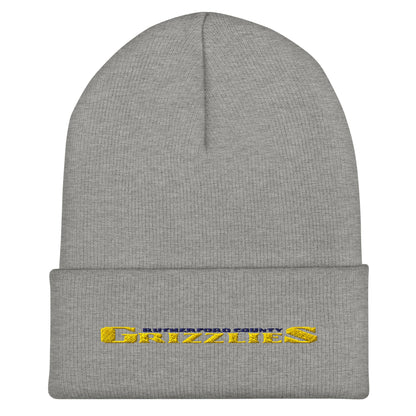 Cuffed Beanie | Rutherford County Grizzlies Football | Script Logo