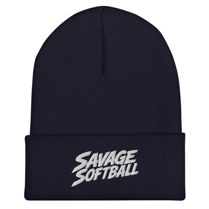 Cuffed Beanie | Savage Softball | Mascot Logo