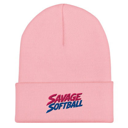 Cuffed Beanie | Savage Softball | Mascot Logo