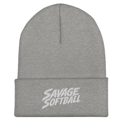 Cuffed Beanie | Savage Softball | Mascot Logo