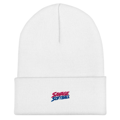 Cuffed Beanie | Savage Softball | Mascot Logo