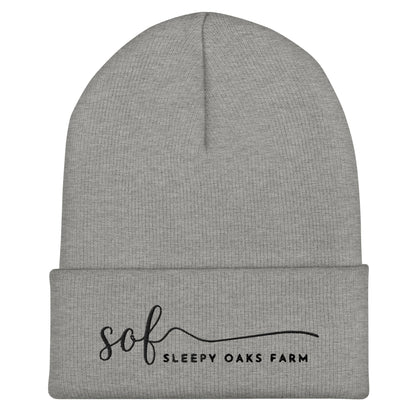 Cuffed Beanie | Sleepy Oaks Farm | Script Logo