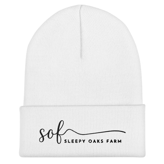 Cuffed Beanie | Sleepy Oaks Farm | Script Logo