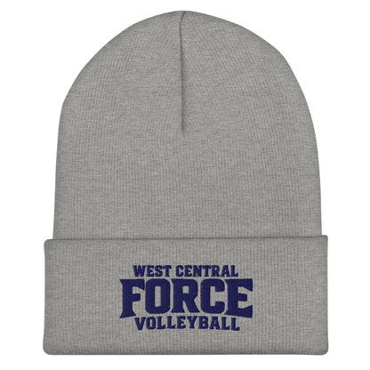 Cuffed Beanie | West Central Force Volleyball | Blue Logo