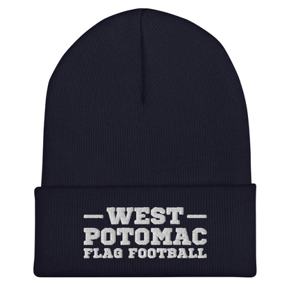 Cuffed Beanie | West Potomac Flag Football | Script Logo