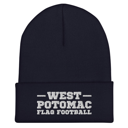 Cuffed Beanie | West Potomac Flag Football | Script Logo