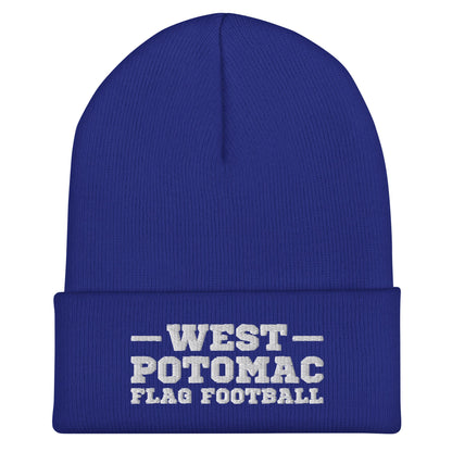 Cuffed Beanie | West Potomac Flag Football | Script Logo