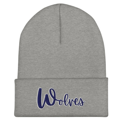Cuffed Beanie | White Mountain School | Script Logo