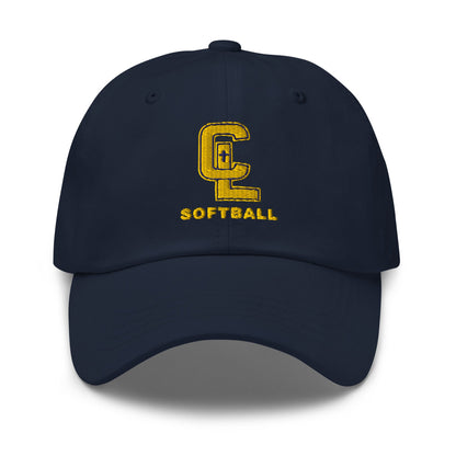 Dad Hat | Crean Lutheran Softball | Gold CL Softball Logo