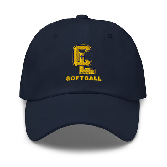 Dad Hat | Crean Lutheran Softball | Gold CL Softball Logo
