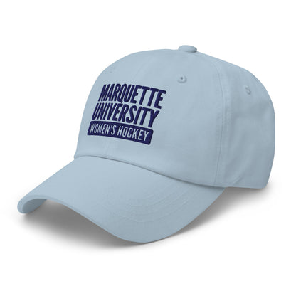 Dad Hat | Marquette University Women's Hockey | Modern Script Logo